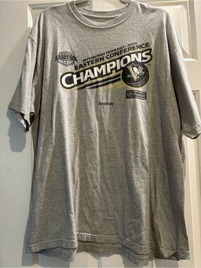 Reebok Gray Pittsburgh Penguins Eastern Conference Champions Tee Vintage 09
